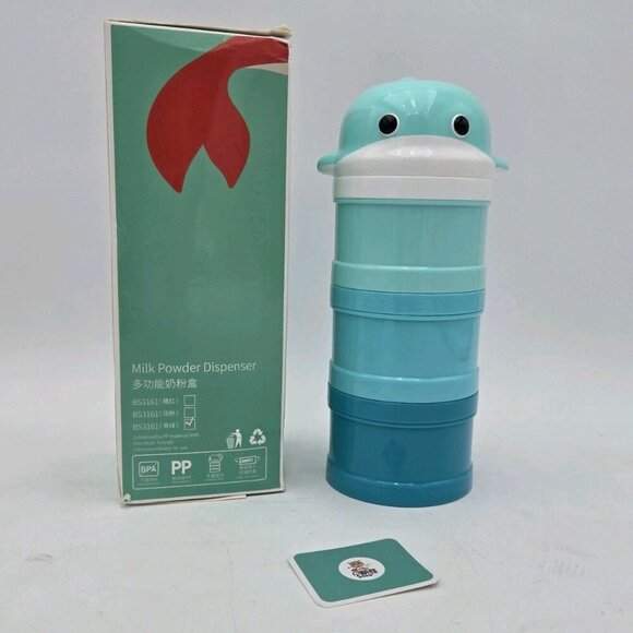 Bo Jungle Powder Container Whaly Blue Milk Powder Dispenser BS3161 Formula Whale - Picture 7 of 9